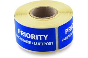 ALBELLION 250er Rolle Originale Blaue Luftpost Priority Prioritaire Aufkleber Sticker Post