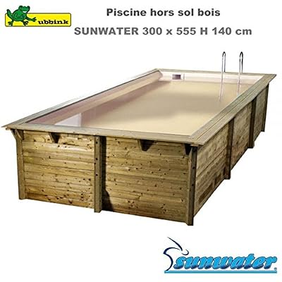 UBBINK Piscine bois Sunwater 3,00 x 5,55 x 1,40 m - Liner beige