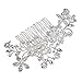 FOONEE Bridal Wedding Jewelry Crystal Rhinestone Bride Pearl Hair Comb Pin (Silver,Flowers)