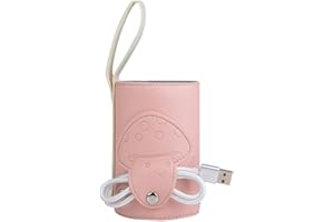 ZERODIS USB Baby Bottle Warmer Bag Portable Milk Bottle Warmer Heater Keeper Baby Infant Insulation Thermostat Feeding Milk Food Thermal Warmer Bag with USB Charging Port for Baby Care(Pink)