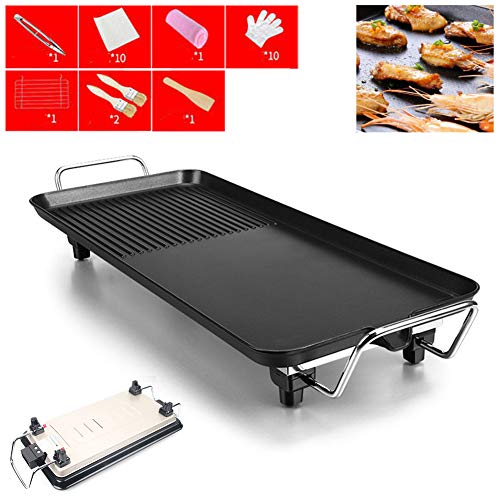 Preisvergleich Produktbild DASGF Multifunktions-Elektrogrill, Teppanyaki-Elektrogrillplatte, FüNf GäNge Einstellbar, Rauchfreie Antihaft-Backform Mit Hoher KapazitäT, 220V / 50Hz, 1400W