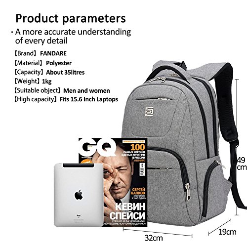 FANDARE Mode Rucksack 15 6 Zoll Laptoprucks  cke Notebook Fahrradrucks  cke Wanderrucks  cke Schulrucksack Outdoor Backpack Daypack Reisen Studenten H