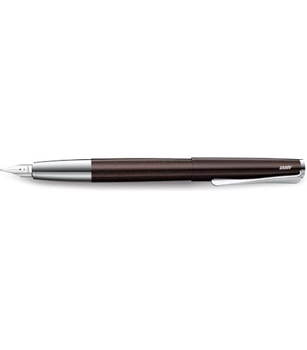 Lamy Studio Vulpen 069 - Vulpen Van Roestvrij Staal In Donkerbruine Lak Afwerking Met Een Gepolijst Roestvrij Stalen Handvat   Zilveren Stalen Veer Gepolijst   Veerdikte F