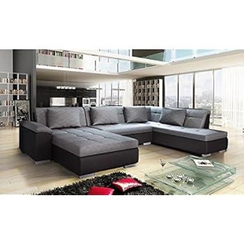 Canapé Convertible Londonderry Angle Panoramique Gris Et