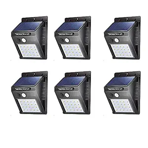 Freshlife Pack of 6 Waterproof 20 LED Bright Solar Wireless Security Motion Sensor Night Light Outdoor Weatherproof Solar Motion Sensor Light for Garden Path Yard(-4 Pieces, Black)