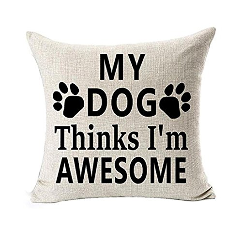 Preisvergleich Produktbild KissenbezugVovotrade 45cmx45cm / 18 x18 "Quadrat Kissenbezug Best Dog Lover Geschenke Pet Geschenke Brief gedruckt" Ein Haus ist kein Zuhause ohne einen Hund "Slogan Cotton Leinen Dekokissen Fall Kissenbezug Home Decor (4, 18"x18" / 45cm*45cm)