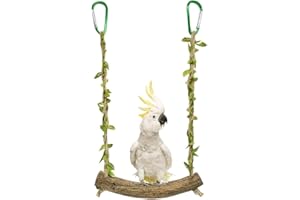 NHQZ Altalena per Uccelli Giocattolo di Uccelli in Legno,Giocattolo Altalena per Uccelli,Altalene per Pappagalli,Gabbia dell'Uccello Che Appende i Giocattoli per Uccelli,Pappagalli