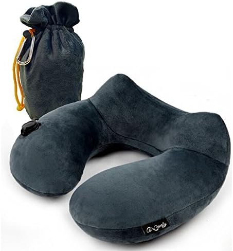 Daydreamer Neck Pillow - Luxuriously Soft Inflatable Travel Pillow for Sleeping on Airplane, Car, Train and Bus by AirComfy