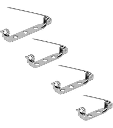 TA-VIGOR Brooch Pin Backs – 50pcs 30mm Safety Bar Pins, Silver Metal Clasps For Badges & DIY Crafts