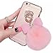 Produktbild iPhone 6 Plus Hülle, iPhone 6s Plus Hülle, Vandot Exclusive Transparent Crystal TPU Silikon Pompon Case Cover für iPhone 6 Plus / 6S Plus Diamant Bling Schutzhülle Plüsch Ball Hairball Anhänger Klar Finger Ring Holder Premium Matt Luxus Kugel Tasche Protection Kristall Strass Case Glitzer Hard Back Glitter Diamond Shinning Cover Rückseite Schale Gehäuse Bumper Etui handytasche - Rosa Pink