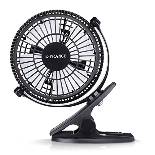 E-PRANCE Mini Ventilateur de Table,5" Ventilateur de Bureau Silencieux Mini USB Clip Fan pour Maison/Table/Bureau,2 Mode Vitesse 360°Réglable,Petit,Portable,Noir(Style-1)