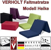 Klappmatratze Faltmatratze Verholt HEIKE blau - MADE IN GERMANY - als G&auml;stebett / G&auml;stematratze / Klappbett einsetzbar