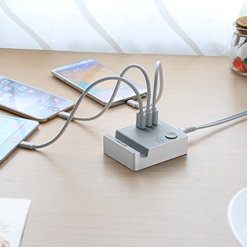 UGREEN USB Ladegerät 3 Ports Ladeadapter 20W 4A USB Charger Weiß mit PowerIQ Technology 1.5m EU Netzkabel Handy Halterung für iPhone 7/ 7 Plus/ 6/ 6 Plus/ 5S, iPad, Samsung Galaxy S8/ S7, Handy, Tablet, Kamera, MP4/ MP5 und andere digitale Geräte - 5