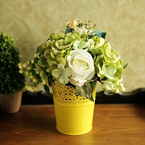 Da.Wa Schneiden Pflanze Vase Topf Stifthalter Veranstalter Schreibtisch Organizer Aufbewahrungskorb Blumentopf Make-up Bürstenhalter,Weiss,14x10x7cm,Set of 1 - 9