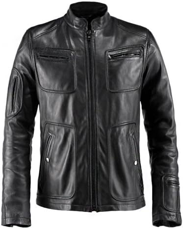 Kirk Star Trek Mens Leather Jacket Made in Italy (M (38”-40”))