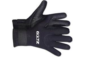 TrusMe Gants De Plongée en Néoprène 5Mm, Gants De Combinaison avec Poignet Élastique Et Particules De Résistance Au Patin pour Kayakin, Plongée, Kayak, Surf, Plongée en Apnée