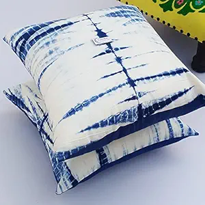 Sofa Decor Cushion Cover Abstract Indigo Tie Dye Indian Cotton Cushion Cover Bohemian Pillow Case 2 pieces set