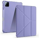 Aksesuarcim Xiaomi Pad 7 ile Uyumlu Kılıf Silikon Yumuşak Kalem B&ouml;lmeli Esnek 4 Farklı Stand Olabilen Tablet Kılıfı Mor