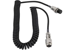 AKOZON Handy 8 Pin a Spirale, Cavo Maschio 8 Core Testa Aeronautica Estensione Microfono Comunicazione e Dintorni Cavo Femmina