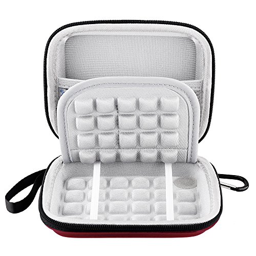 Lacdo (TM), Hartschale, wasserdicht, stoßfest, Tragegriff, aus EVA-Schutzhülle für Seagate Backup Slim Plus 2 TB, 1 TB, 500 g, Slim für Mac, Backup Mobile Geräte, USB 3.0) für Toshiba Canvio Basics. Canvio Connect. Canvio Slim externe II 6.35 cm Festplatte rot - 4