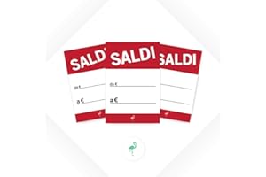 Cartellini Saldi segnaprezzi mod. Rosso-K12-6x9cm - Fino a 100 cartellini per per sconti e offerte speciali - Kamiustore (100 cartellini)