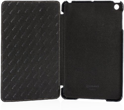StilGut Couverture Case, Tasche aus feinstem Leder für das Apple iPad mini mit Retinadisplay & iPad mini 3 unterstützt Smart-Cover Funktion, Schwarz - 4