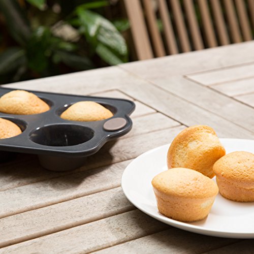 Levivo Silikon Muffin-Backform für 6 Muffins, 27.5 x 17 cm, Grau - 7