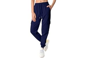 CMTOP Donna Sportivi Pantaloni della Tuta Cotone Pantaloni Cargo Donna con Tasche Jogger con Coulisse per Jogging Casual Donne Piede del Fascio Fitness S-XXL