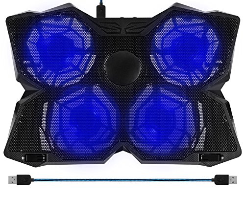 BAKTH Laptop Cooling Pad - Leistungsstarke USB Cooler Mat Tray Verwendet Für 14 - 17 Zoll Computer, Notebooks & MacBooks, Ultraportables , geringes Gewicht und flüsterleisen (4 Fans) + Große Mauspad Customized