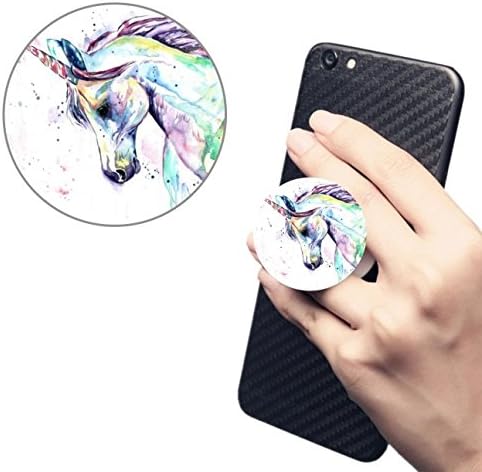 Pop Multi-Function Car Mount Free Clip Cell Phone Holder Expanding Stand Grip Sockets For Smartphones iphone 6 Samsung LG Sony iPad And Tablets White Extensible Finger Holder-Rainbow Unicorn