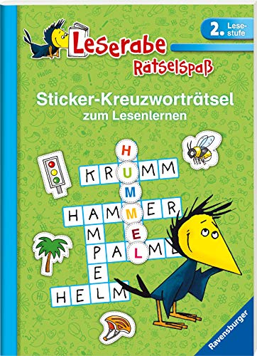 Sticker-Kreuzworträtsel zum Lesenlernen (2. Lesestufe), grün (Leserabe - Rätselspaß)
