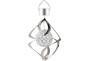 VALINK Carillon solaire à LED à changement de couleur - Lampe à suspension en spirale étanche - Décoration de chambre d'enfant - Décoration de jardin - Décoration de jardin ou de cour.