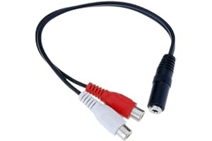 ONOGAL Cable Adaptador de Audio 2 x RCA Hembra a Jack Estereo 3.5 mm Hembra 2454_bis