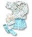 Vanilla Park Printed Cord Jacket, Skirt, Cotton Top & Tights, Skirt sets, Girls, 18-24 months