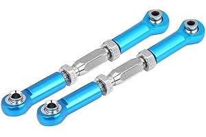 VGEBY Varillaje de dirección, Varilla de dirección RC Varilla de tracción de servoenlace mecanizada CNC para Piezas de actualización de Coche RC(Azul)