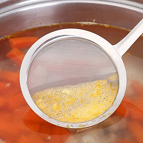 Gosear Edelstahl Kochgeschirr Flachgriff Super Feinmaschigen Sieb Öl Sieb Kochlöffel - 2