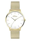 s.Oliver Damen Analog Quarz Armbanduhr mit Edelstahl Armband SO-3445-MQ