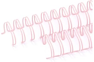 Craftelier - Kit de 2 Espirales de Anillas Dobles para Encuadernar Álbumes, Cuadernos, Agendas o Calendarios | Ideal para Proyectos de Scrapbooking y Manualidades | Ø 2,54 cm (1") - Color Rosa Bebé