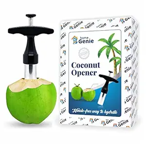 Home Genie Stainless Steel Coconut Opener Tool/Driller with Comfortable Grip | Coconut Opener Machine | Coconut Opener Steel Rod | Coconut Water Opener Tool | Kitchen Tools-Assorted Colors-Pack of 1