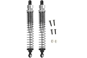 Amortiguador trasero Tbest, 130 mm 2 piezas Aleación de aluminio Control remoto Accesorios para coche Piezas para modelos de escala 1/10 Juguete(Plata) Accesorios Para Tocar