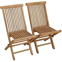 Happy Garden Lot de 2 chaises de Jardin en Teck Lombok