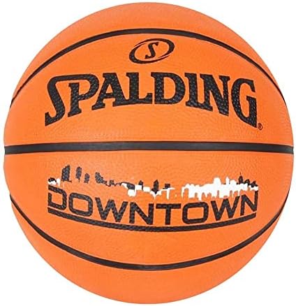 Spalding Downtown - Pallone da basket in gomma, misura 7, colore: Nero