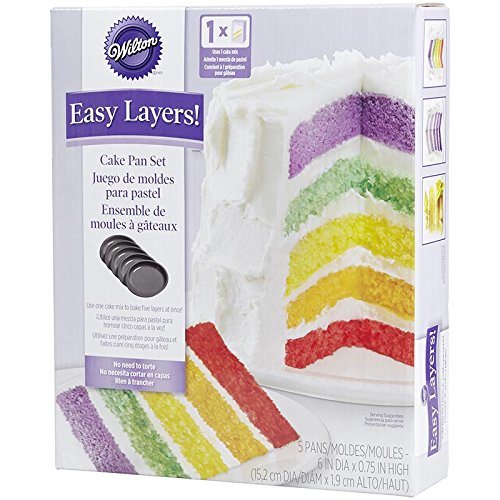 Wilton 2105-0112 Cake Pan Easy Layers, Backform, Stahl, 15 cm, anthrazit, 5 Einheiten