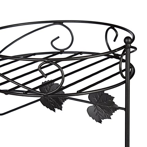 Relaxdays Blumenständer Metall, pulverbeschichtet, 3 Ablagen, Pflanzen, Dekorativ, 50 cm hoch, Pflanzentreppe, schwarz - 5