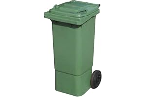 BritishBins Green 80 ltr Wheelie Bin - Small Size Household Wheelie Bin - Tough & Durable - For All Your Outdoor Rubbish & Recycling - EN840 Certified & Tested