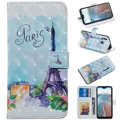 Preisvergleich Produktbild MeganStore P20 Lite Hülle, Lederhülle Buch mit [Klappständer] [Kartenfächer] [Magnetverschluss], Vollkörperschutz Hülle für Huawei P20 Lite 3#