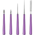 TERRIFI Diamond Tipped Bead Reamer Set for Jewelry Making - 5 Piece Spinner Hole Enlarger Tool for Glass, Plastic, Metal, Wood Beads - Removes Burrs, Enlarges Holes, Smooths Edges, Needle File Reamer