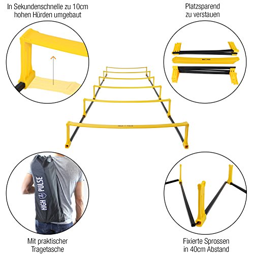 High Pulse 2-in-1 Koordinationsleiter – Vielseitiges und effektives Training der Laufkoordination und Geschwindigkeit (6, 10 oder 12 Steps) - 2