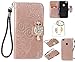 Produktbild für Huawei P8 Lite 2017 PU Diamant Strass Niedlich Eule Leder Silikon Schutzhülle Handy case Book Style Portemonnaie Design für Huawei P8 Lite 2017 + Schlüsselanhänger ( CDE3 (3)