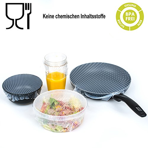 Wiederverwendbare Premium Frischhaltefolie - Die Silikon Folie für die Frische - *Nachhaltig und umweltschonend* -Silikon Abdeckung für jegliche Küchenutensilien- *BPA frei ideal auch als Fresh Deckel*